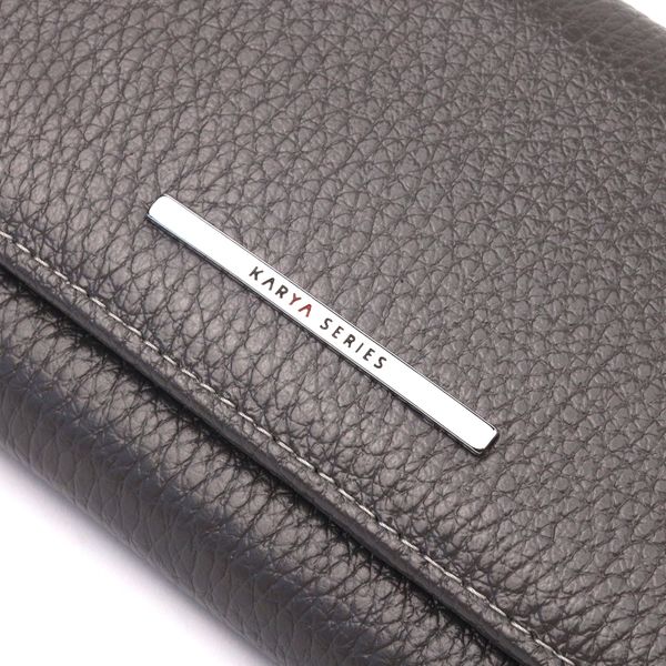 Місткий жіночий гаманець із натуральної шкіри KARYA 21020 Сірий 21020 фото