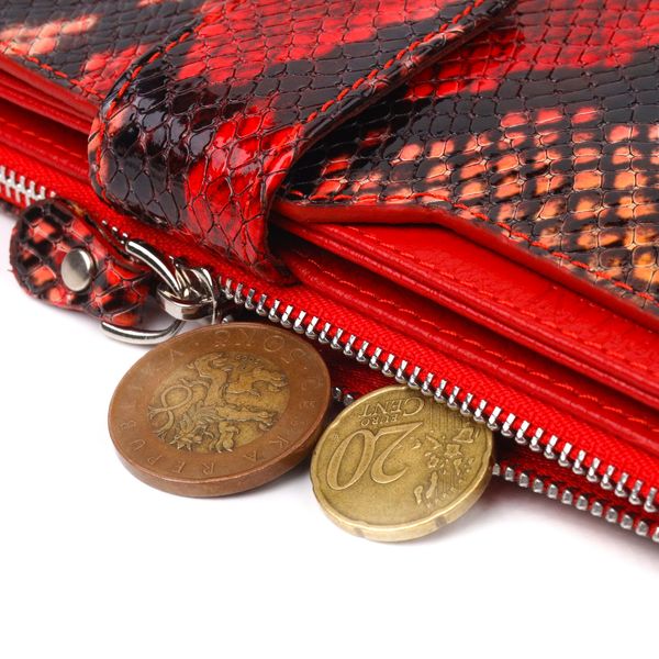 Функціональний жіночий гаманець з натуральної шкіри з тисненням під змію CANPELLINI 21638 Різнокольоровий 21638 фото