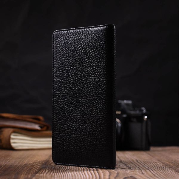 Вертикальный мужской бумажник из натуральной зернистой кожи BOND 21983 Черный 21983 фото