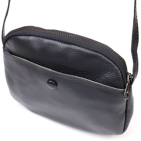 Зручна жіноча сумка через плече з натуральної шкіри 22133 Vintage Чорна 22133 фото