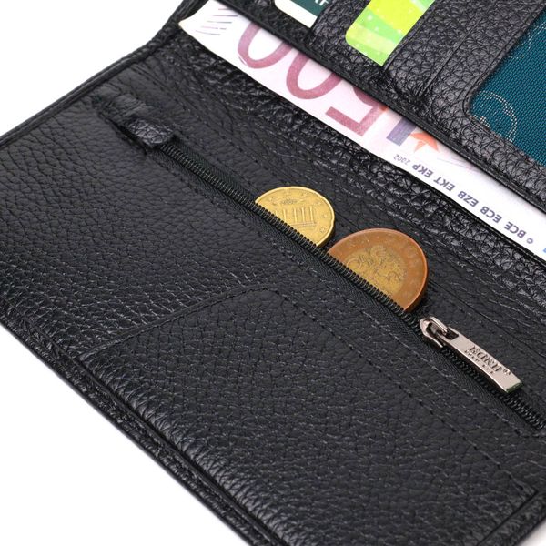 Вертикальний чоловічий гаманець із натуральної зернистої шкіри BOND 21983 Чорний 21983 фото