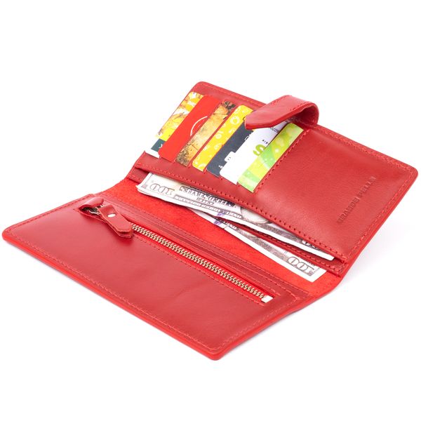 Вертикальний жіночий гаманець глянсовий Anet на кнопці GRANDE PELLE 11325 Червоний 11325 фото