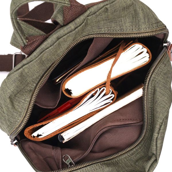 Практичный мужской рюкзак из текстиля Vintage 22242 Оливковый 56867 фото