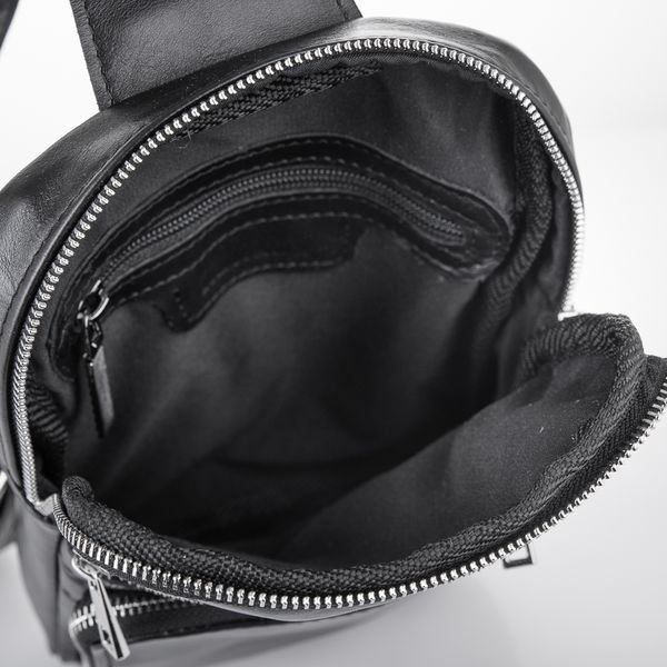 Чёрная кожаная сумка-рюкзак через плечо Newery N6896GA N6896GA фото