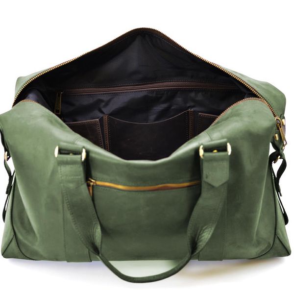 Шкіряна дорожня спортивна сумка тревел TARWA RE-0320-4lx зелена RE-0320-4lx фото