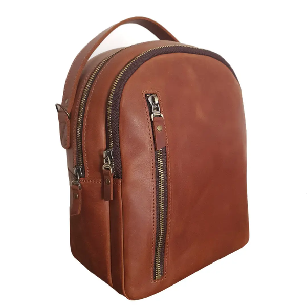 Кожаный женский рюкзак SGE backpack 001 con рыжий backpack 001 con фото