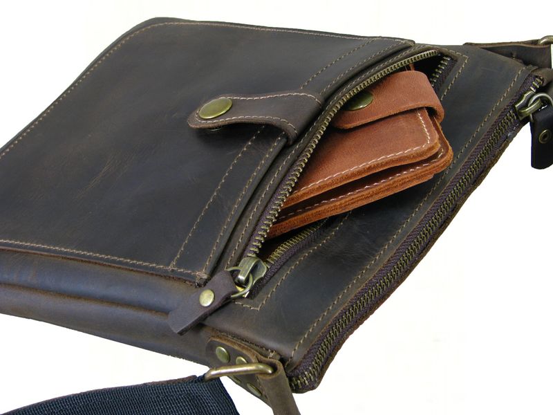 Чоловіча шкіряна сумка планшет SGE PL 001 brown коричнева PL 001 brown фото