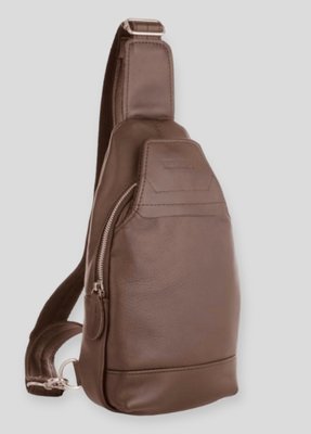 Мужская кожаная сумка-слинг коричневого цвета Newery N116GC N116GC фото