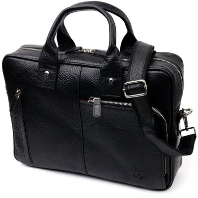 Містка сумка-портфель на плече KARYA 20871 шкіряна Чорний 20871 фото