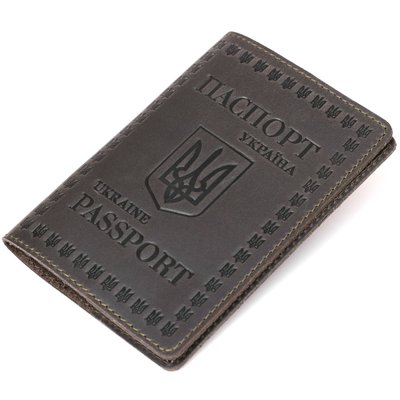 Шкіряна обкладинка для паспорта європейської якості Shvigel 16132 Сірий 16132 фото