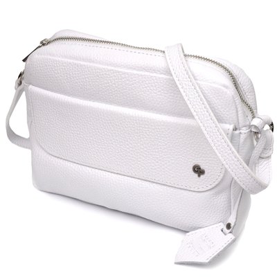 Женская сумка кросс-боди из натуральной кожи GRANDE PELLE 11650 Белая 56457 фото