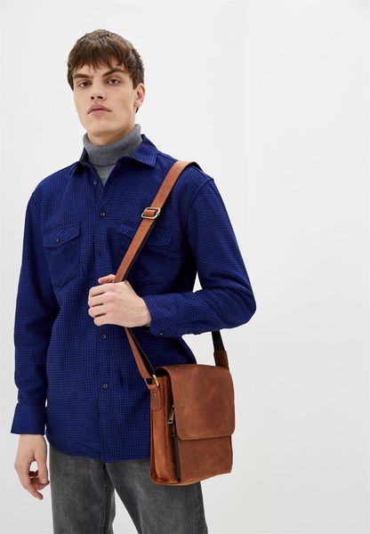 Мужская сумка на плечо из натуральной винтажной кожи Tarwa RB-3027-3md рыжая RB-3027-3md фото