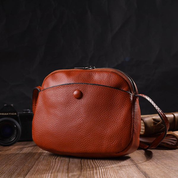 Відмінна жіноча сумка через плече з натуральної шкіри 22134 Vintage Коричнева 22134 фото