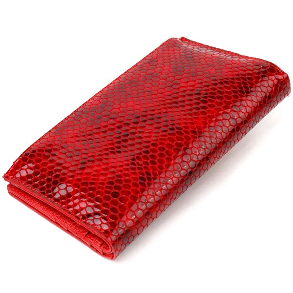 Лакований жіночий гаманець із натуральної шкіри з тисненням під змію CANPELLINI 21639 Червоний 21639 фото