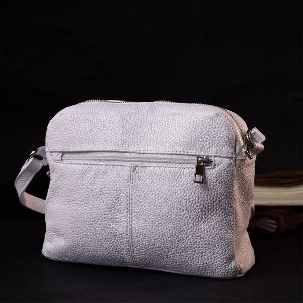 Жіноча сумка крос-боді із натуральної шкіри GRANDE PELLE 11650 Біла 56457 фото
