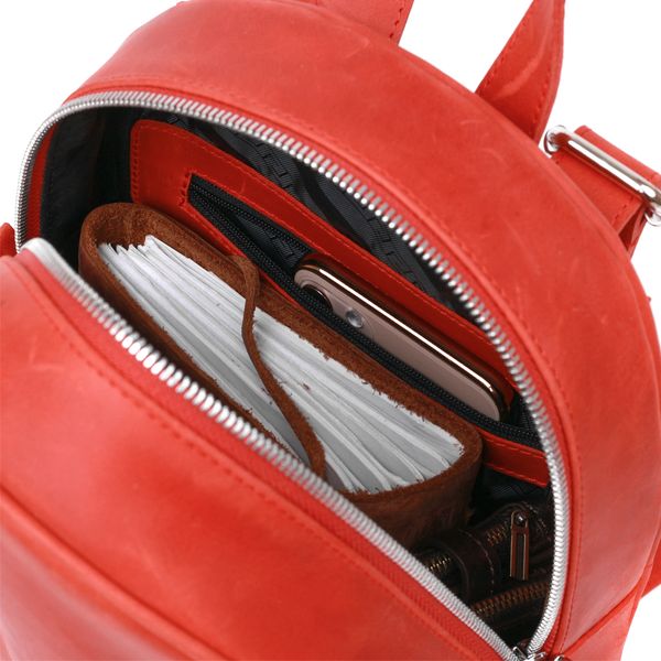 Шкіряний вінтажний жіночий рюкзак Shvigel 16327 Червоний 52659 фото