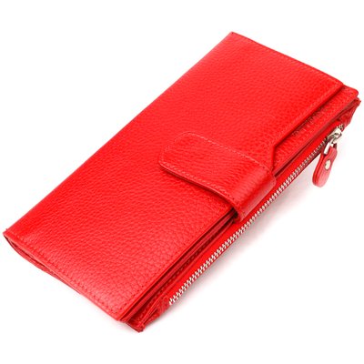 Вертикальний жіночий гаманець із натуральної шкіри CANPELLINI 21640 Червоний 21640 фото