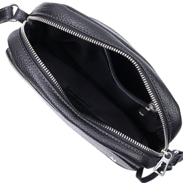 Зручна сумка жіноча крос-боді з натуральної шкіри GRANDE PELLE 11651 Чорна 56458 фото