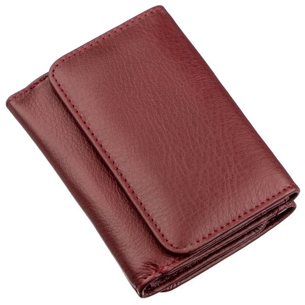 Компактний жіночий гаманець на кнопці ST Leather 18885 Темно-червоний 18885 фото