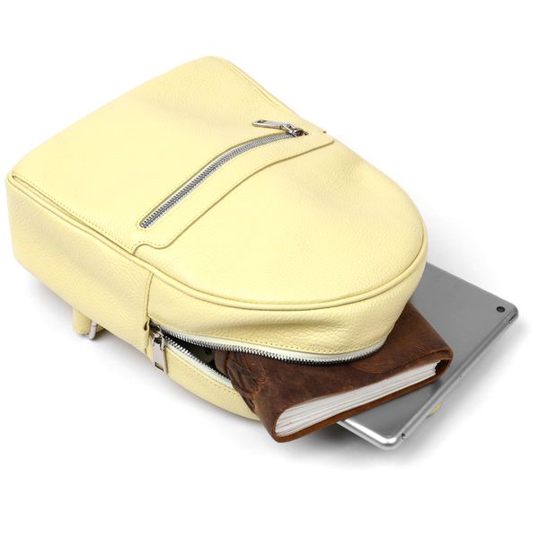 Оригінальний жіночий рюкзак з натуральної шкіри Shvigel 16307 Лимонний 52460 фото