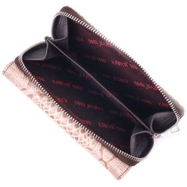 Превосходное женское портмоне из лакированной фактурной кожи KARYA 21430 Бежевый 21430 фото