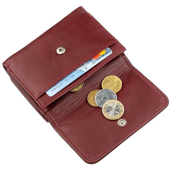 Компактний жіночий гаманець на кнопці ST Leather 18885 Темно-червоний 18885 фото