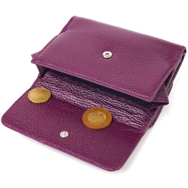Красивий жіночий гаманець із натуральної шкіри флотар CANPELLINI 21589 Фіолетовий 21589 фото