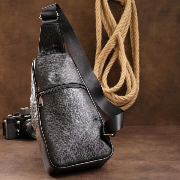 Небольшая кожаная мужская сумка через плечо Vintage 20202 Черный 20202 фото