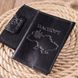 Красивая кожаная обложка на паспорт Карта GRANDE PELLE 16773 Черная 16773 фото 7