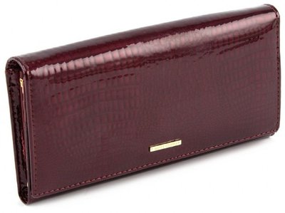 Бордовый кожаный кошелёк на магните из лаковой кожи Marco Coverna 403-1010-4 403-1010-4 фото