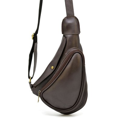 Слинг рюкзак на одно плечо из телячьей кожи GC-3026-3md бренд Tarwa коричневый GC-3026-3md фото