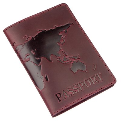 Обкладинка на паспорт Shvigel 13955 шкіряна матова Сливова 13955 фото
