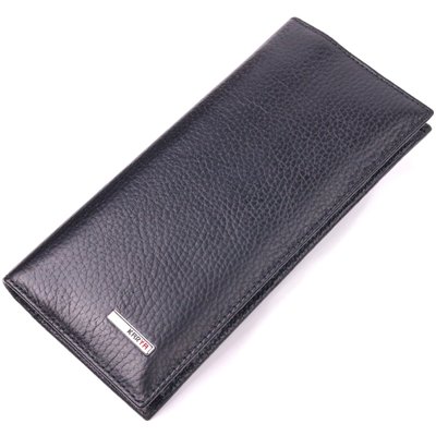 Вертикальний чоловічий гаманець із натуральної зернистої шкіри KARYA 21436 Чорний 21436 фото