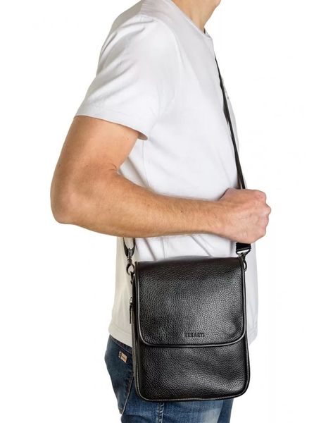 Чоловіча сумка на плече із натуральної зернистої шкіри REK-015-3-Flotar чорна REK-015-3-Flotar фото