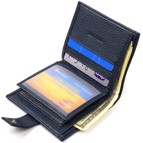 Модний чоловічий гаманець з натуральної зернистої шкіри CANPELLINI 21746 Синій 21746 фото