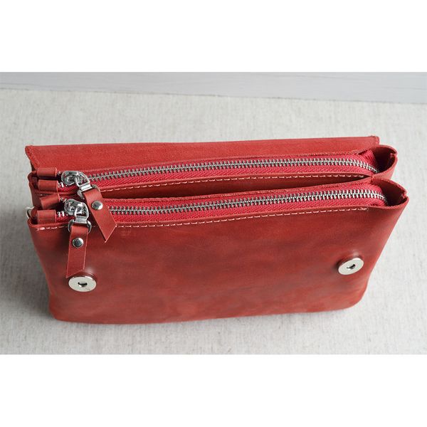 Жіноча шкіряна сумка клатч на 2 відділення SGE WV2 001 red червона WV2 001 red фото