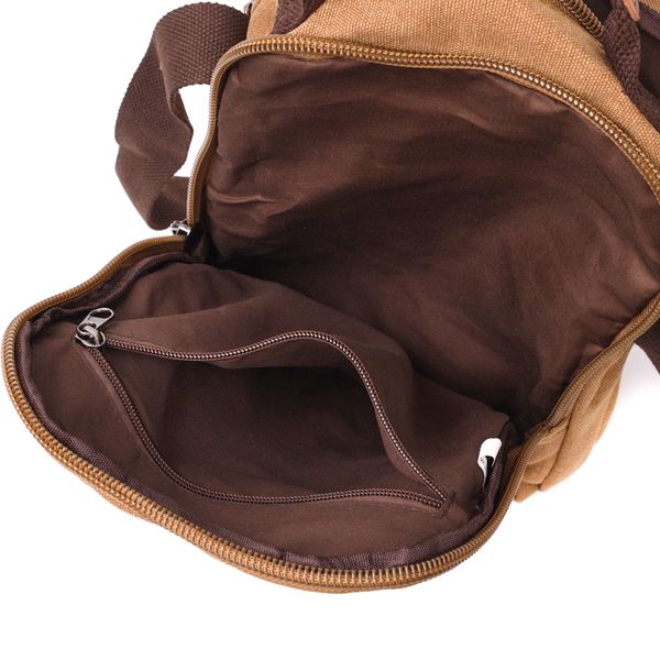 Відмінна вертикальна сумка для чоловіків із текстилю Vintage 22236 Коричневий 56862 фото