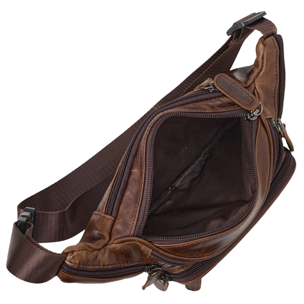 Чоловіча поясна шкіряна коричнева сумка Buffalo Bags M8879С M8879С фото