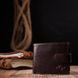 Місткий чоловічий гаманець з хлястиком із натуральної шкіри KARYA 21078 Коричневий 21078 фото 7