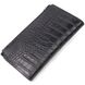 Оригінальний складний гаманець з натуральної шкіри з тисненням під крокодила KARYA 21128 Чорний 21128 фото 2
