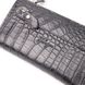 Оригінальний складний гаманець з натуральної шкіри з тисненням під крокодила KARYA 21128 Чорний 21128 фото 3
