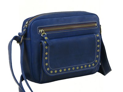 Женская кожаная сумка через плечо SGE WKR 001 blue синяя WKR 001 blue фото