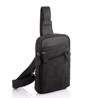 Чёрная кожаная сумка-рюкзак NEWERY N6896KA N6896KA фото