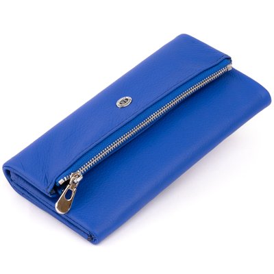 Клатч конверт с карманом для мобильного кожаный женский ST Leather 19268 Синий 19268 фото
