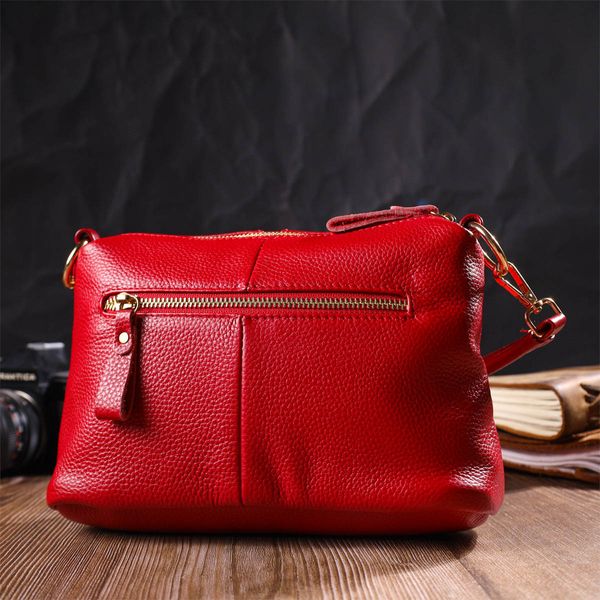 Женская яркая сумка через плечо из натуральной кожи 22136 Vintage Красная 22136 фото