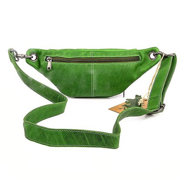 Зелёная поясная сумка из натуральной телячьей кожи Hill Burry HB3314 Green HB3314 Green фото