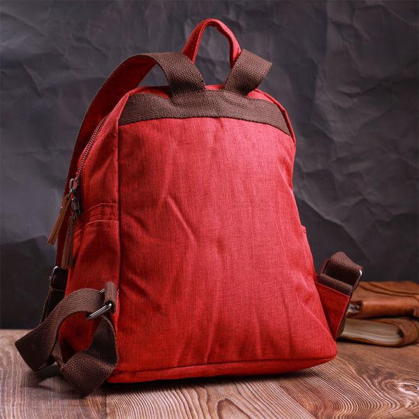 Стильний жіночий рюкзак з текстилю Vintage 22245 Бордовий 56870 фото