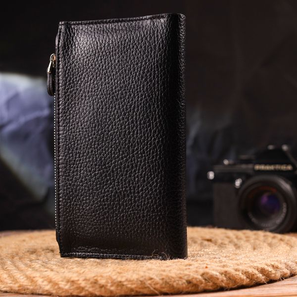 Жіночий вертикальний гаманець з натуральної шкіри CANPELLINI 21641 Чорний 21641 фото