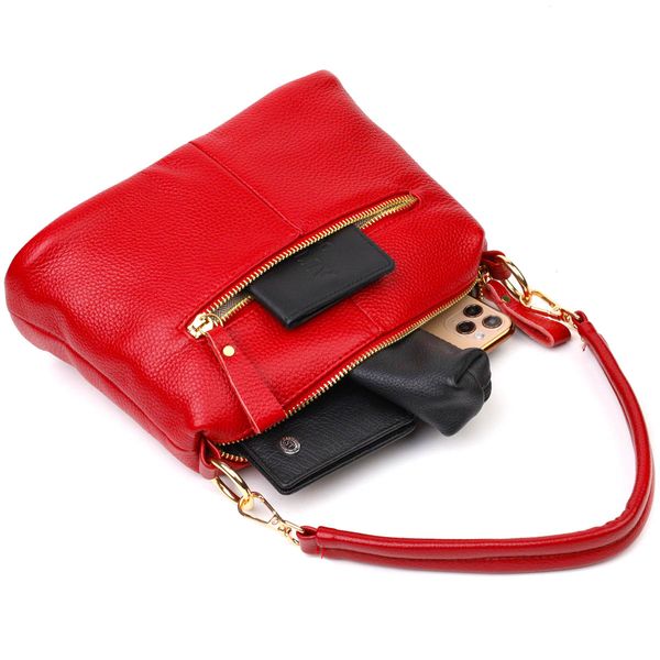 Жіноча яскрава сумка через плече з натуральної шкіри 22136 Vintage Червона 22136 фото
