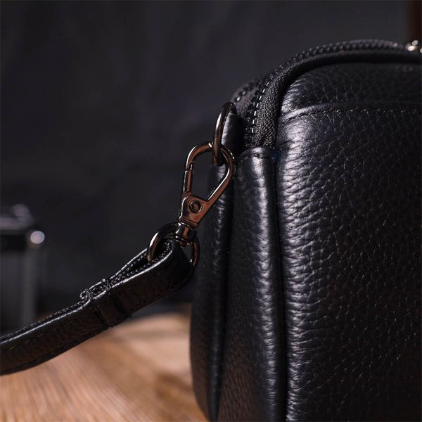 Интересная сумка-клатч в стильном дизайне из натуральной кожи 22086 Vintage Черная 22086 фото